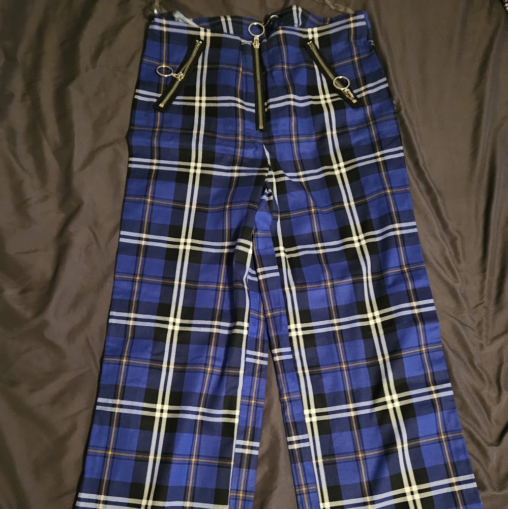 Plaid to perfection pants flare leg